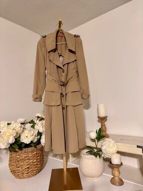 Alice + Olivia Tan Belted Trench Coat